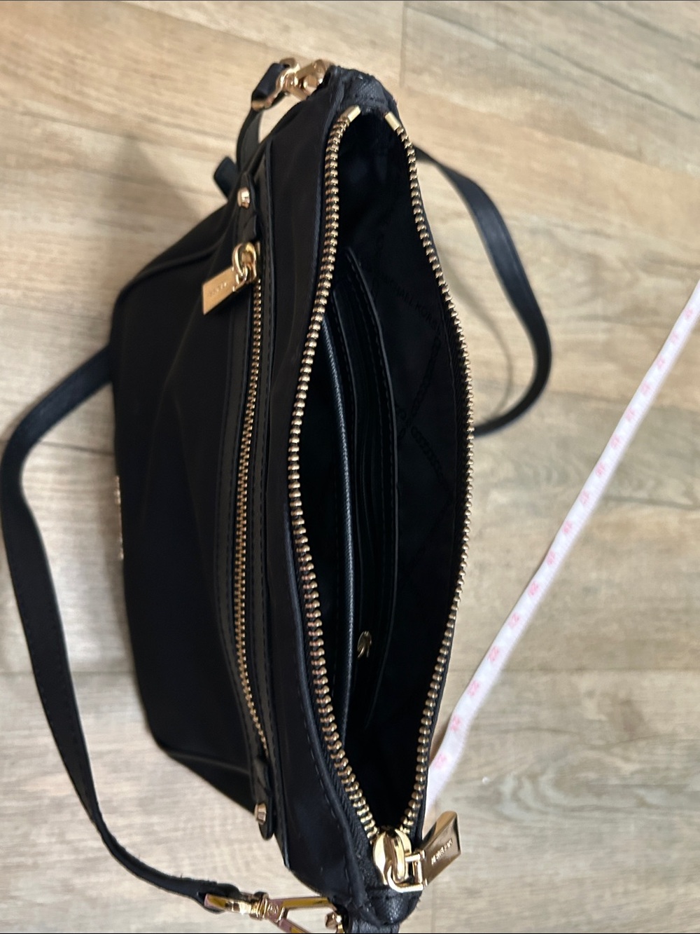 Michael Kors Black Crossbody Bag with Gold Hardware Accents - Picture 8 of 14